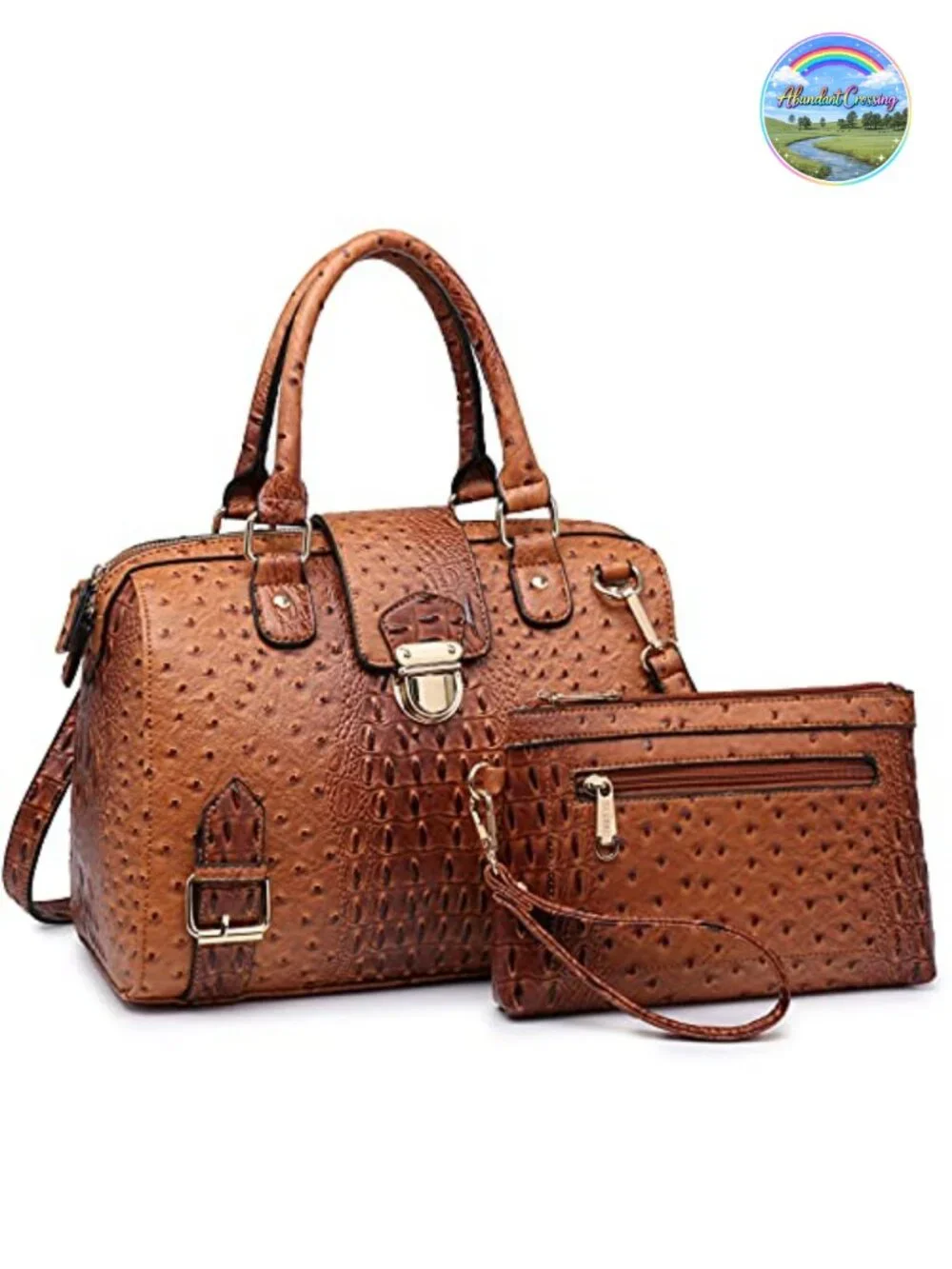 Vegan Leather Satchel Bag Boston Barrel Top Handle Work Tote